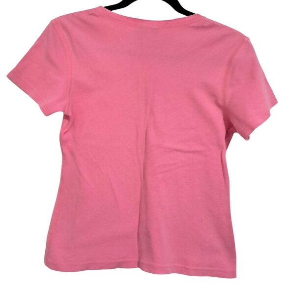 Vintage Y2K Nike Rhinestone Baby Tee Pink V-Neck Size M - Picture 4 of 9